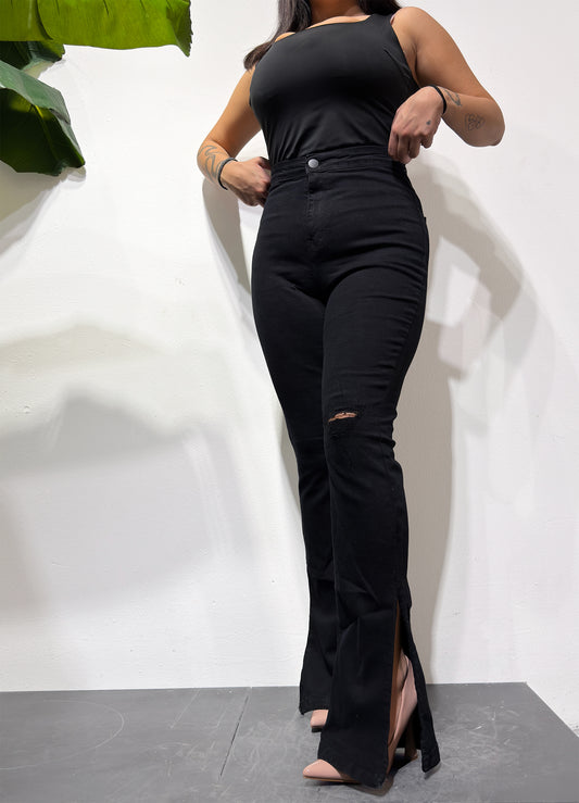 JEANS ZAMPA NERO